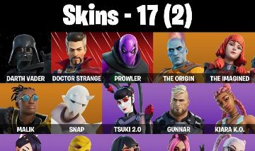 CONTA FORTNITE COM 17 SKINS DARTH VANDER/PROWLER/TSUKI 2.0/GUNNAR/EVIE/ADIRA