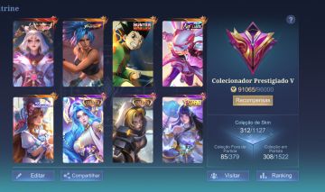 MOBILE LEGENDS CONTA PREMIUM | 312 SKINS + 1770 DIAMANTES