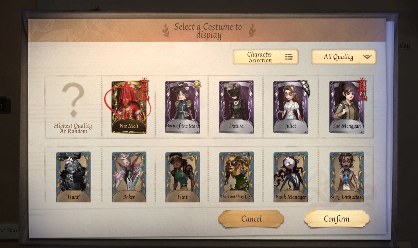 CONTA IDENTITY V NIE MOLI