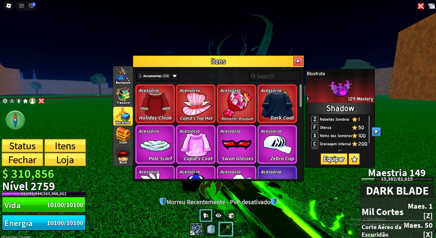 Conta de Blox Fruits Full Buddha e Ice permanente, Gamepass Yoru, Notificador