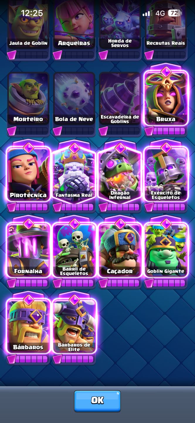 CONTA DE CLASH ROYALE COMPLETA PRA PEGAR ARENA 14K DE TROFEU