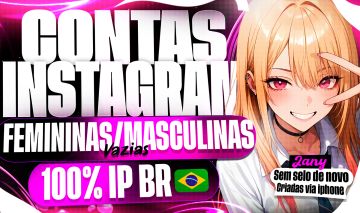 CONTAS INSTAGRAM VAZIAS/FEM/MASC IP 100% BR NOVAS E ANTIGAS (SEM SELO DE NOVO)