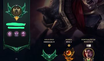 Esmeralda IV | MMR alto | Honra 5 | Email original | Upada a mão