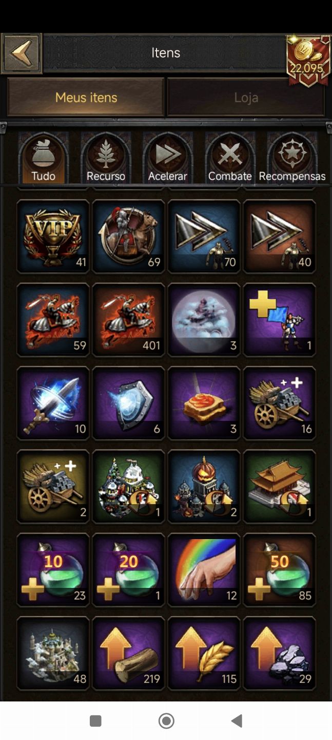 CONTA DE CLASH OF KINGS CASTELO 20 COM 22K DE GOLD