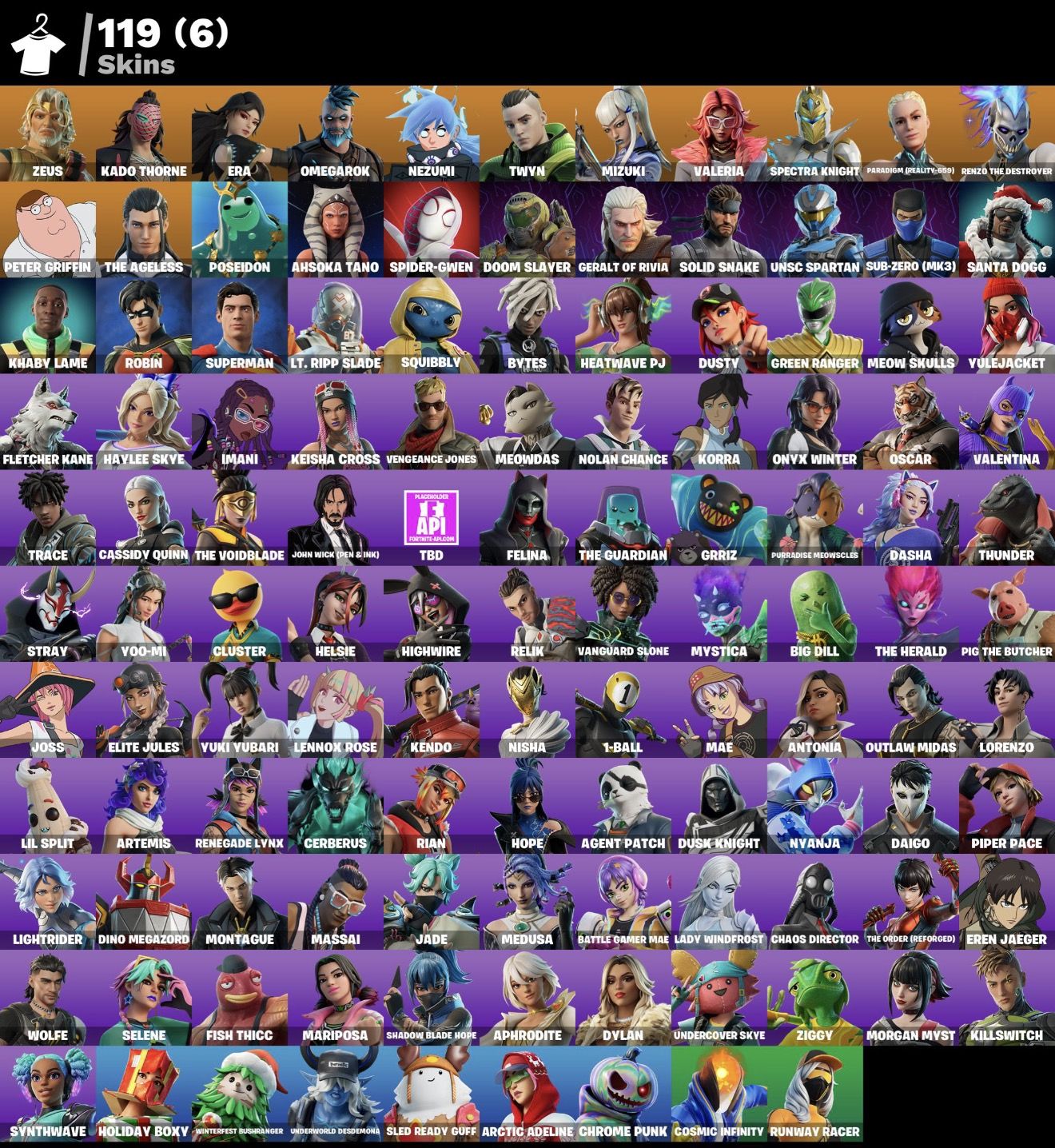 CONTA DE FORTNITE MUITO ANTIGA E RARA! VÁRIAS SKINS E PASSES COMPRADOS