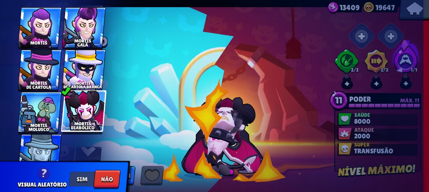 Conta de braw stars 13K de troféu,e muitas skins