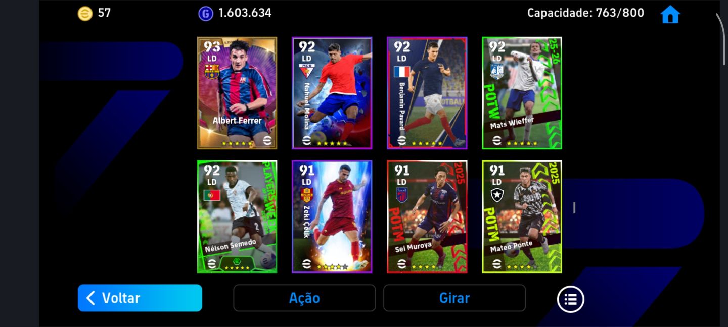 CONTA DE EFOOTBALL MOBILE 3100+ DE FORÇA COLETIVA
