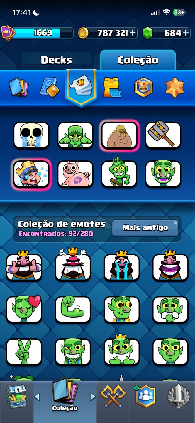 Conta de brawl stars 74000 troféus e de brinde uma conta de clash roye muito boa