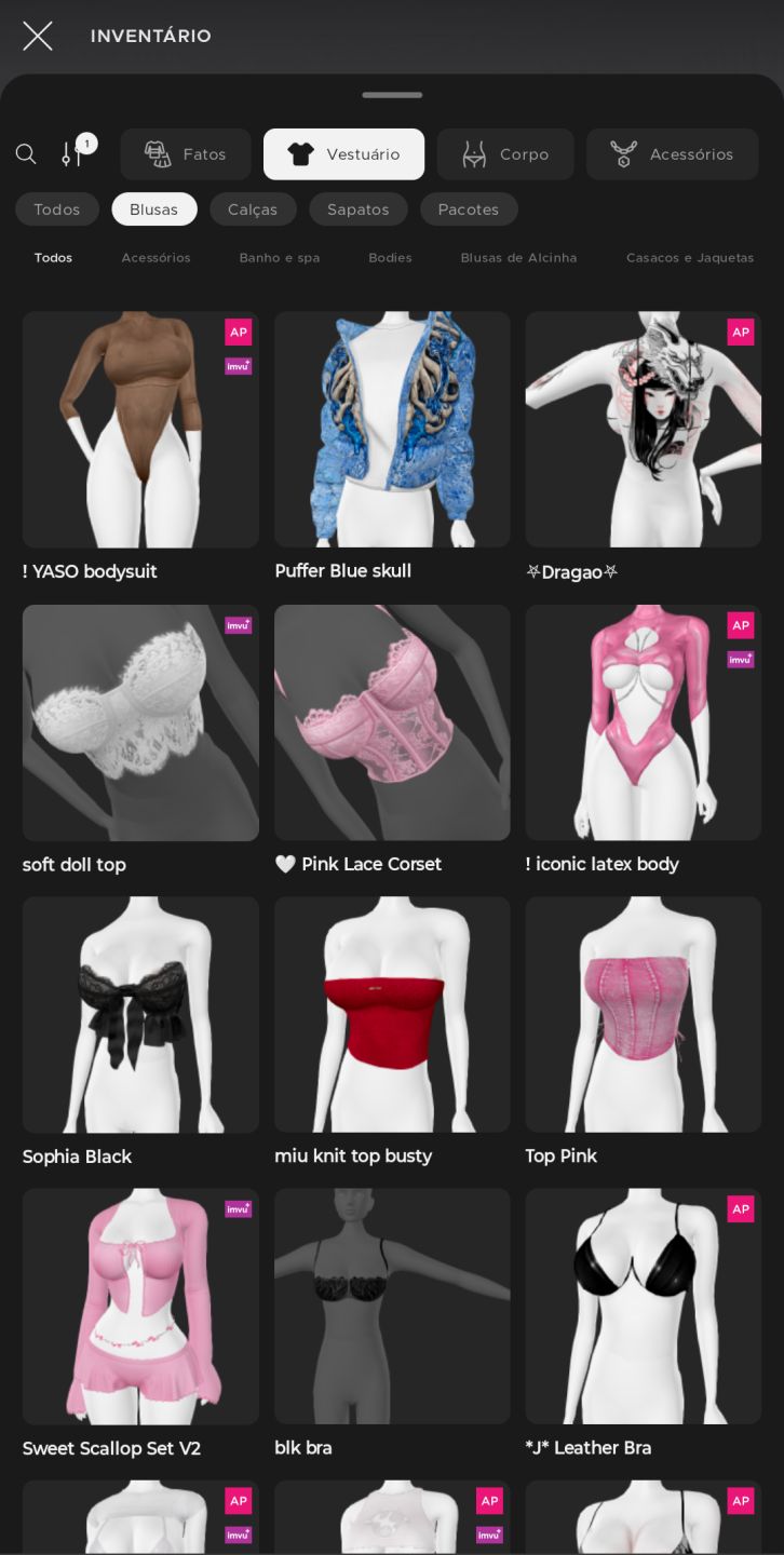 (PROMOÇÃO) CONTA IMVU FEMININA BARATA (AP+AGE, LE) VÁRIOS FITS PRONTOS.