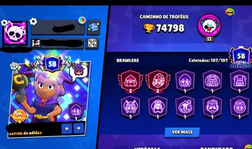 CONTA BRAWL STARS 2019 COM SHELLY BRUXA E LEON LOBISOMEM