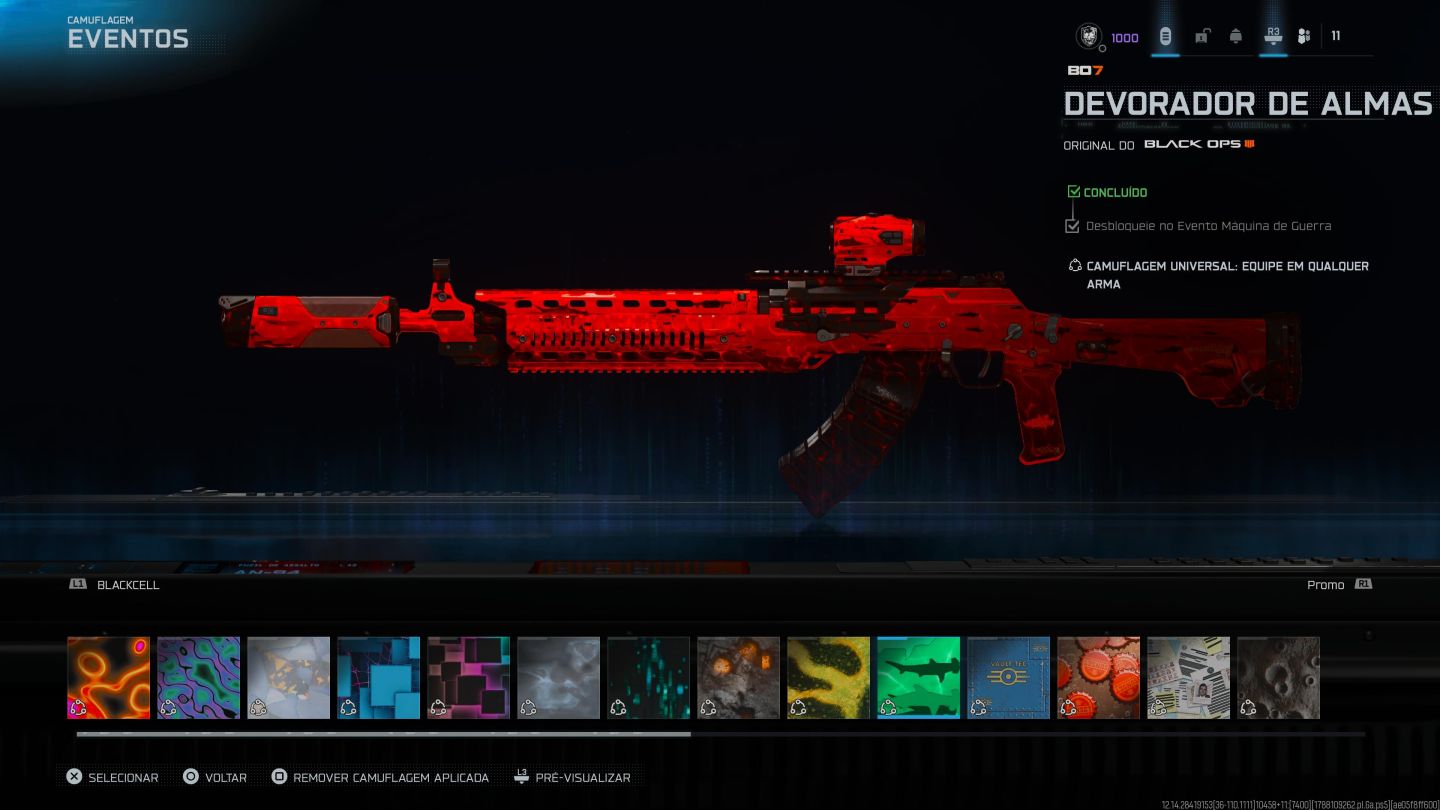 CONTA COM NUKE, IRIDESCENTE, 4 CAMU DE MAESTRIA E DIVERSOS OUTROS ITENS