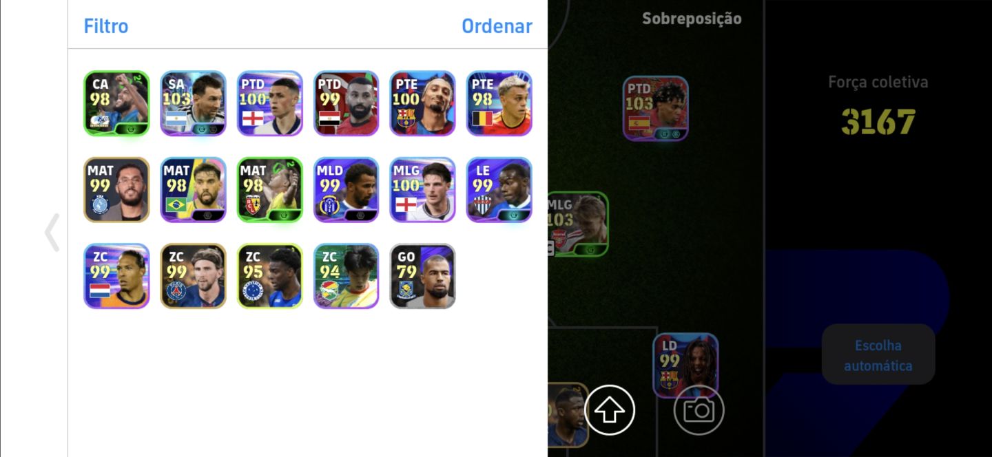 CONTA COM 3167 VARIOS JOGADORES. DE EFOOTBALL