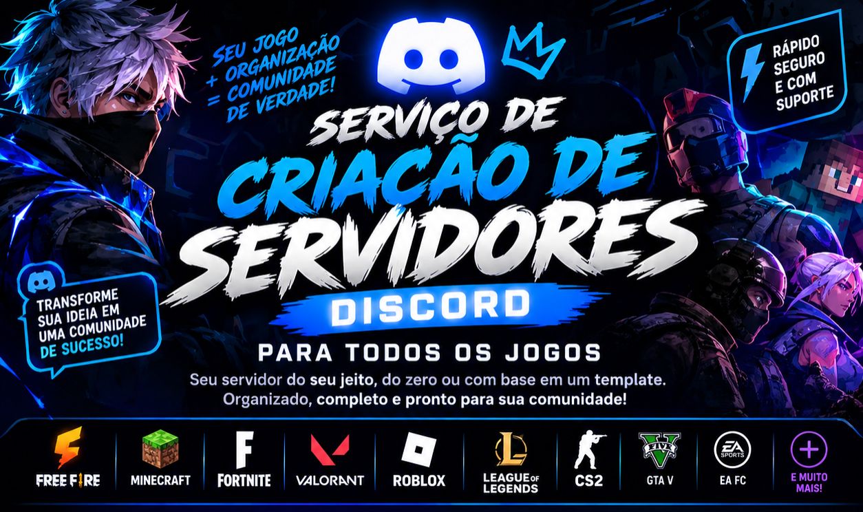 CRIAÇÃO DE SERVIDOR DISCORD PERSONALIZADO