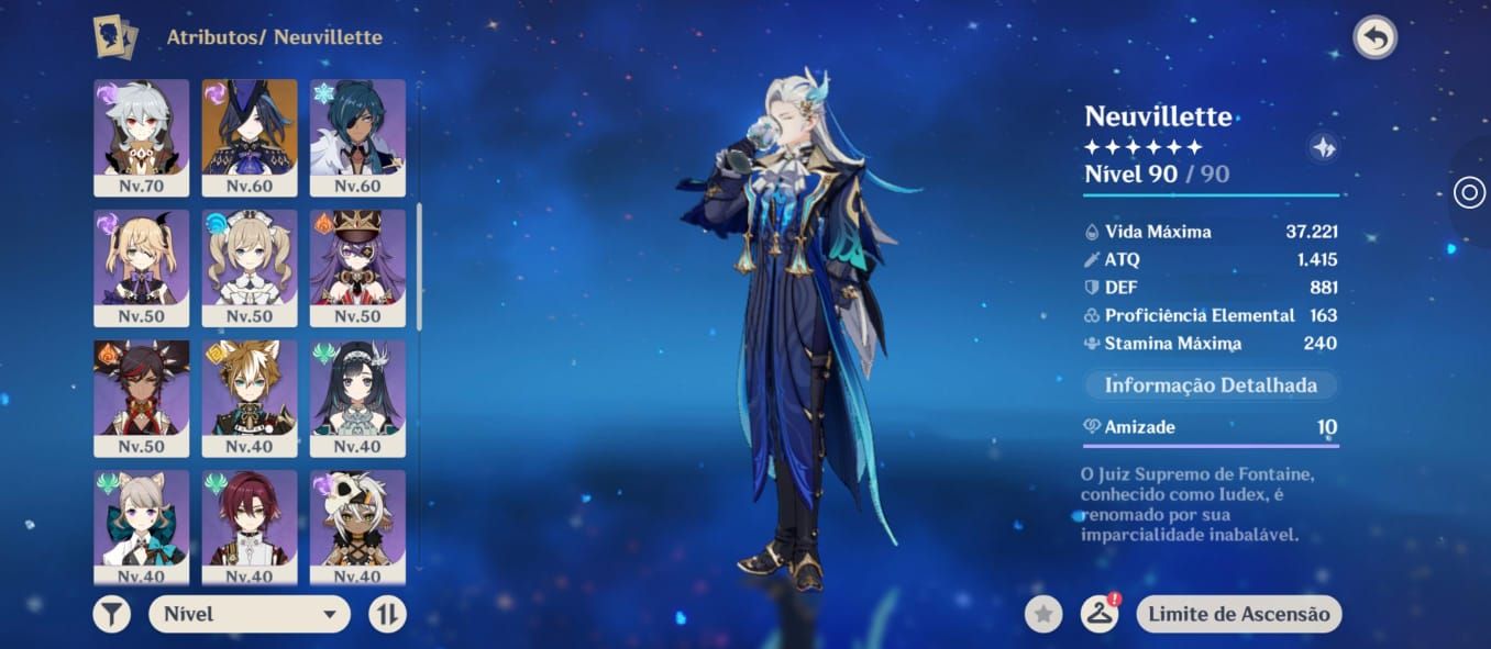 Neuvillette + assinatura + 7T5 + armas 5 estrelas Barato dms