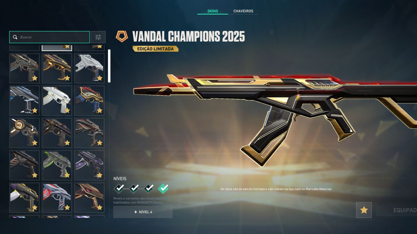 Conta de Valorant, Skins limitadas, Max Elo Gold 3 and Nivel 213 (chanpion)