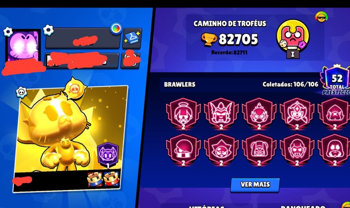 CONTA DE BRAWL STARS ANTIGA E MUITO GEMADA
