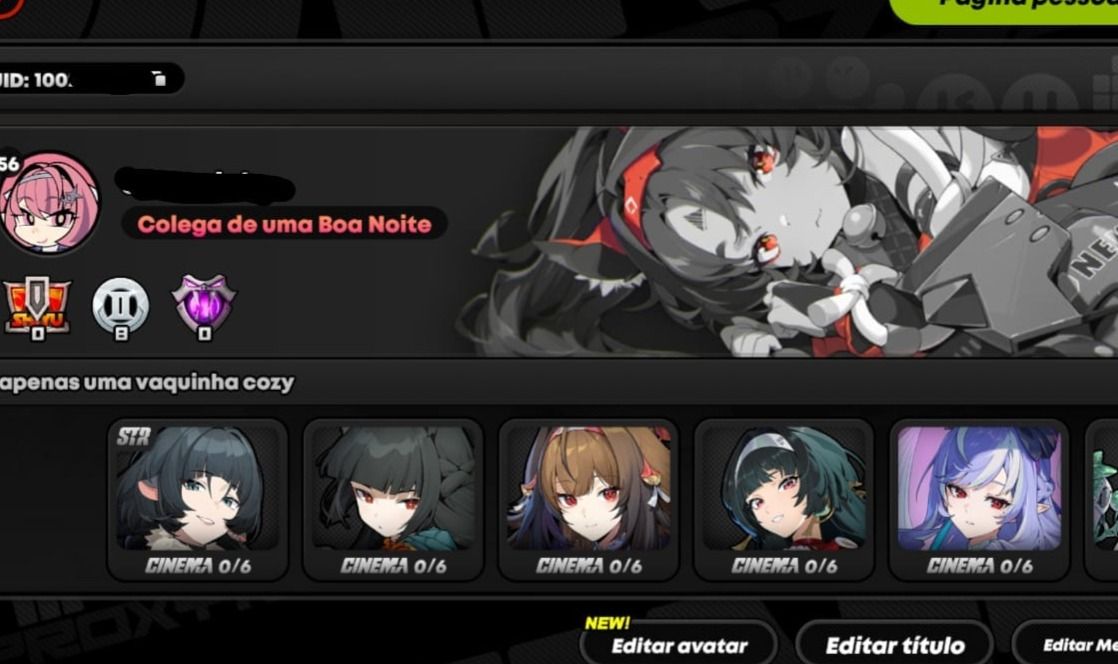 Conta zenless zone zero + skins