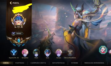 Conta de main suporte, com skins e m7