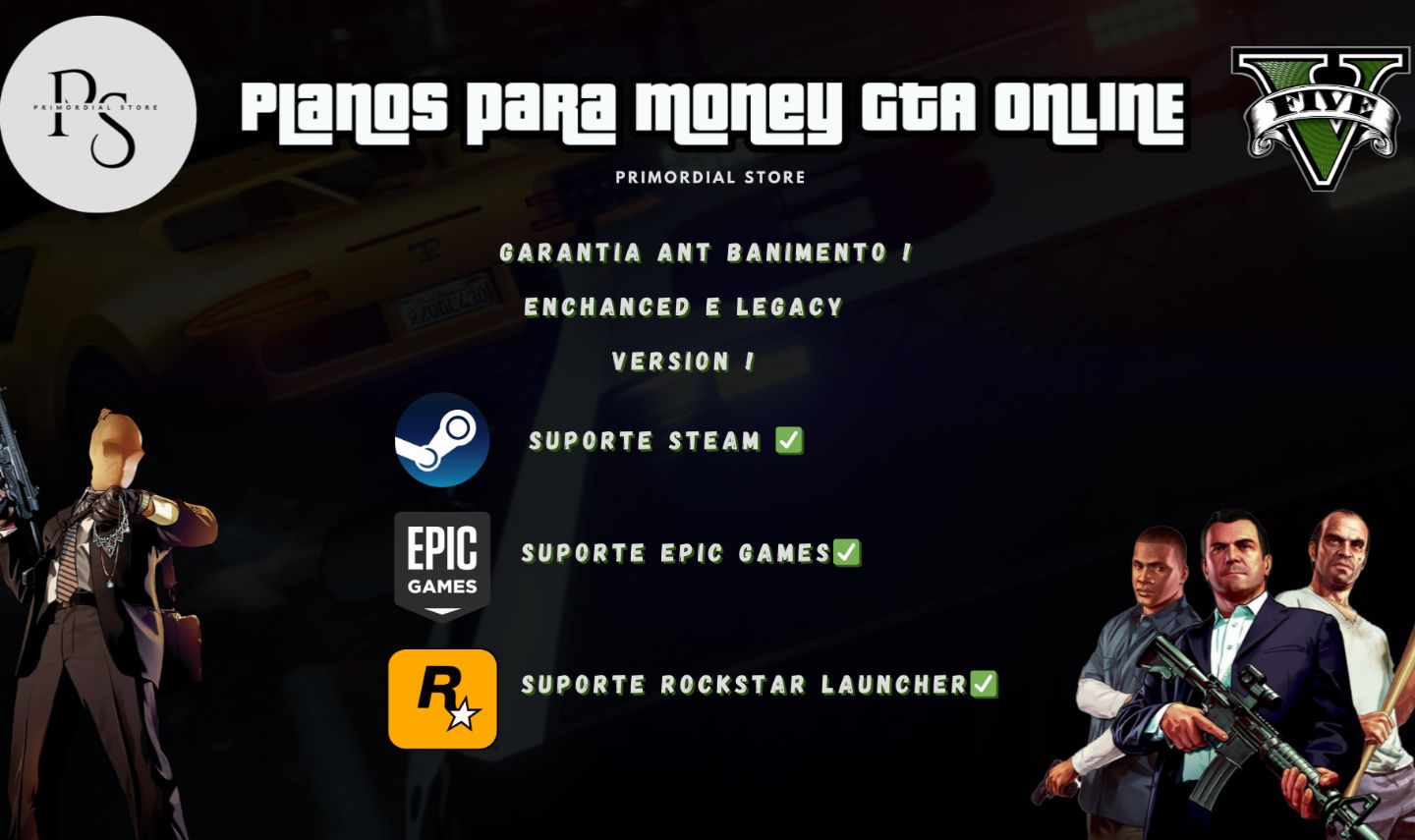 Upagem de Contas GTA V ONLINE PC ENCHANCED E LEGACY