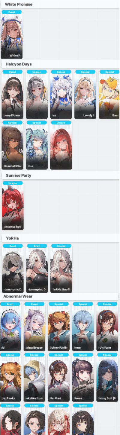 Nikke: Lvl 680, 1319K Power, 194 Nikkes, 27 Costumes / NA