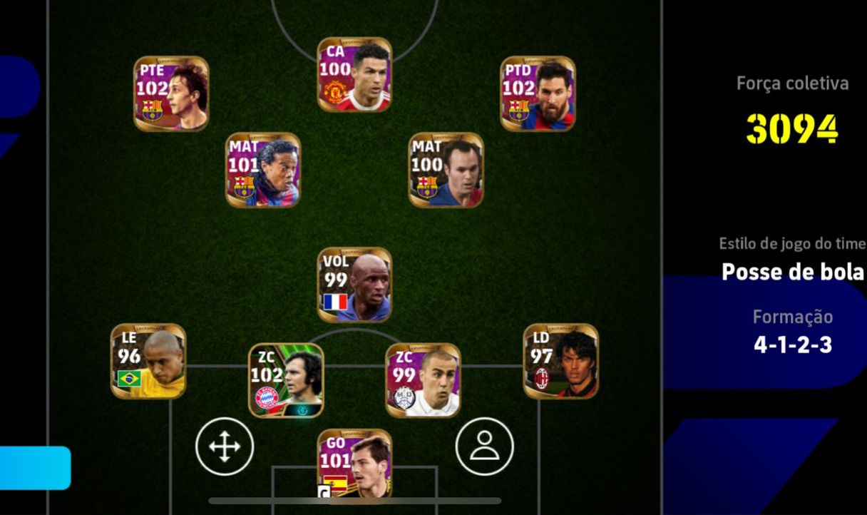 CONTA EFOOTBALL MUITO ANTIGA COM RONALDINHO