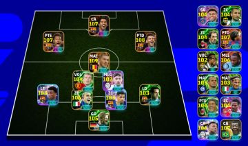 Conta de efootball rara com trio msn completo e vários outros jogadores raros
