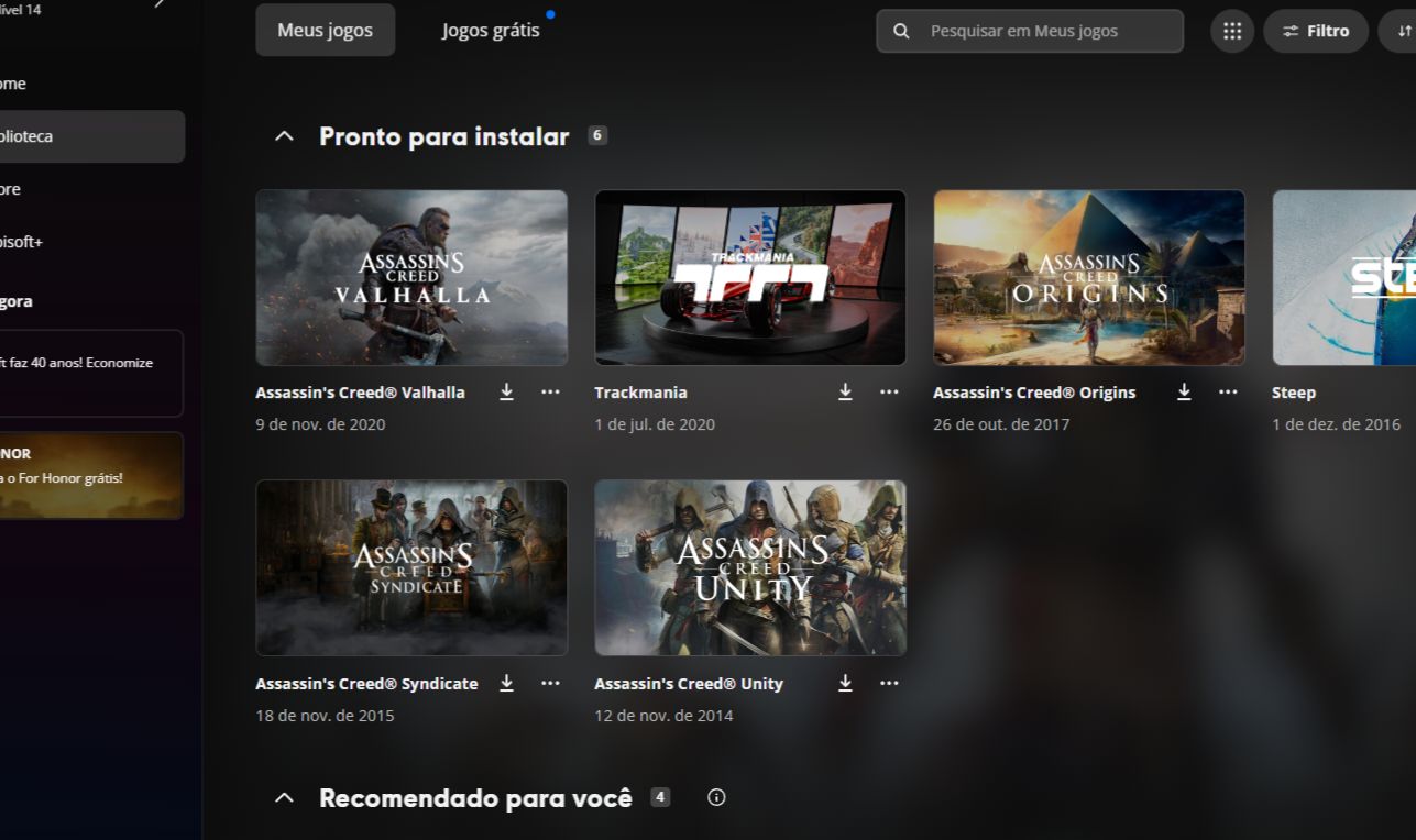 Conta ubisoft com 4 assassins creed