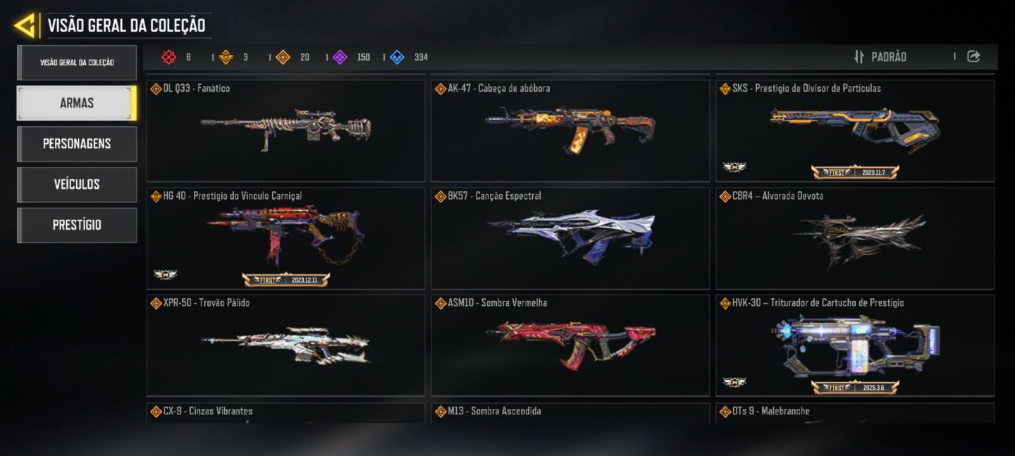 CONTA HIGH-END COD MOBILE | 6 MÍTICAS + 4 PERSONAGENS MÍTICOS | 3 PRESTÍGIO