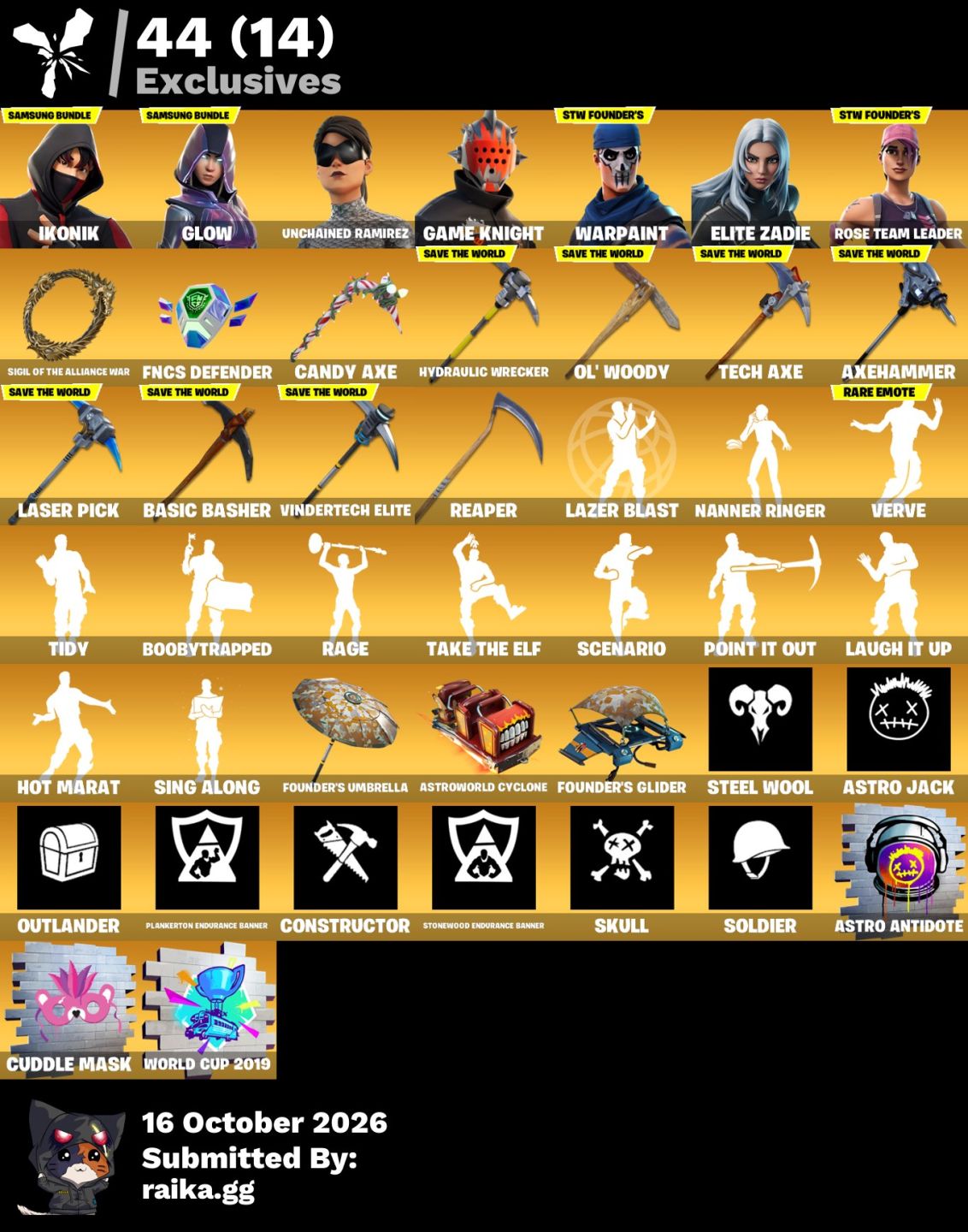[412 SKINS] CONTA FORTNITE COM IKONIK/GLOW/CANDY AXE/STW FUNDADOR