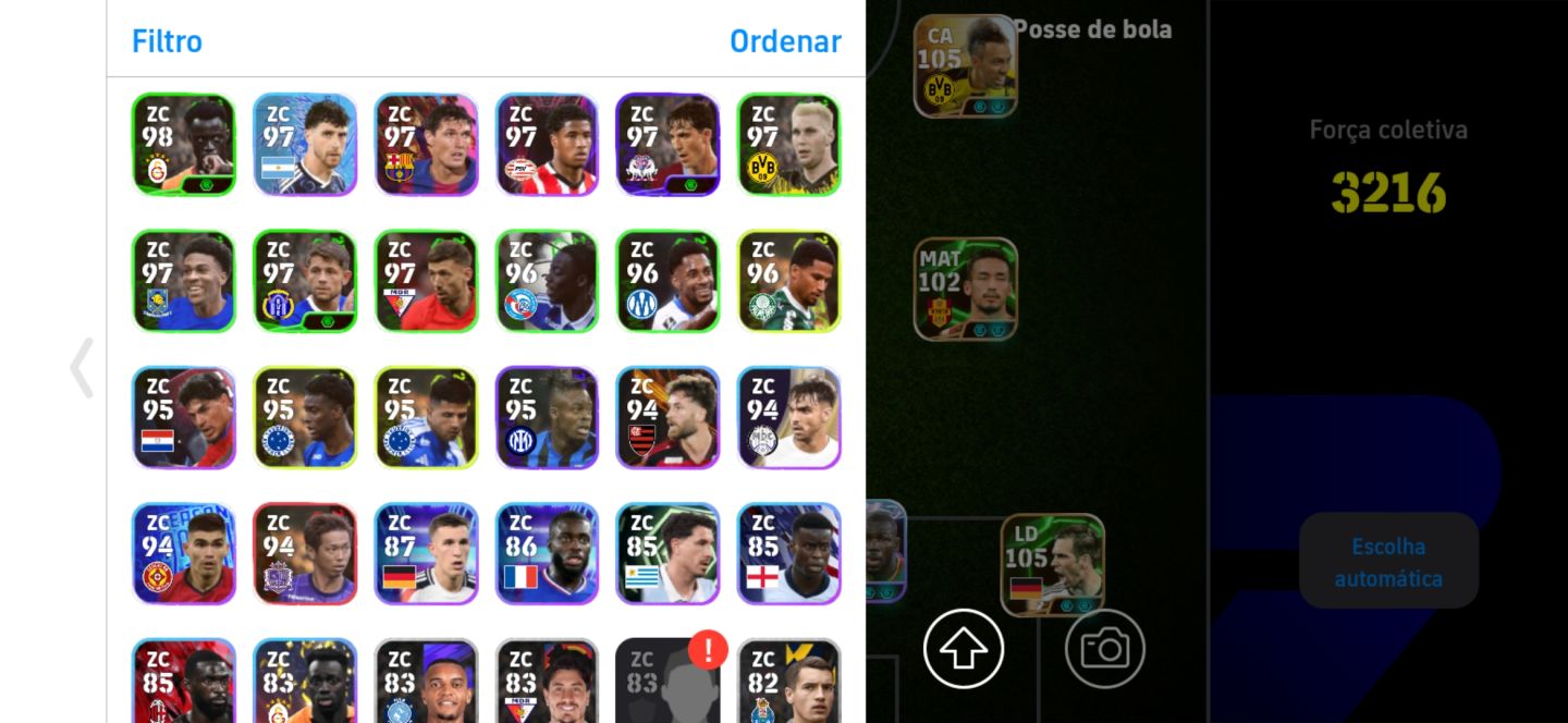 CONTA EFOOTBALL 3216 FORÇA - 107 SUAREZ + LENDAS 105+ MUITO FORTE