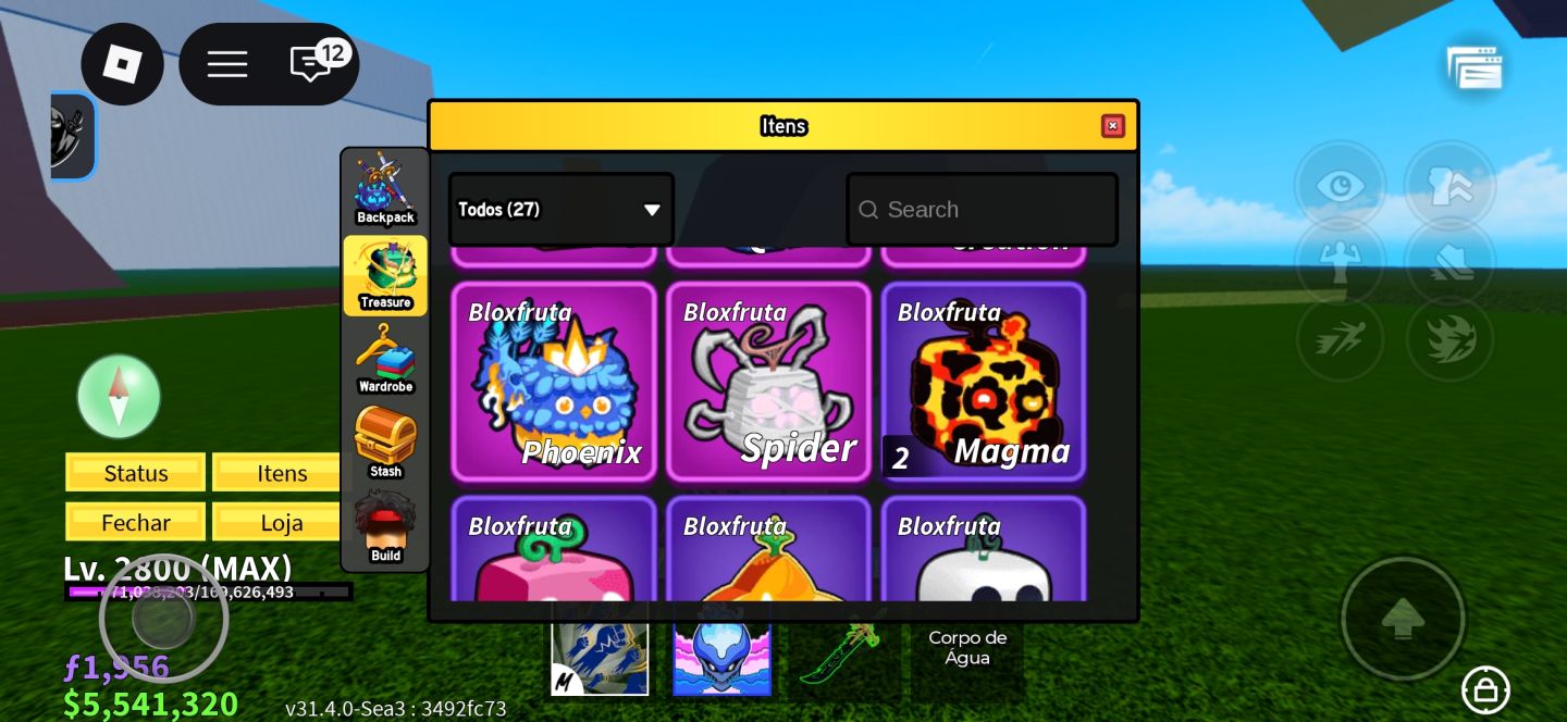 CONTA BLOX FRUITS COM ICE PERM, DARK BLADE E 3 STORAGES FRUTAS E ETC