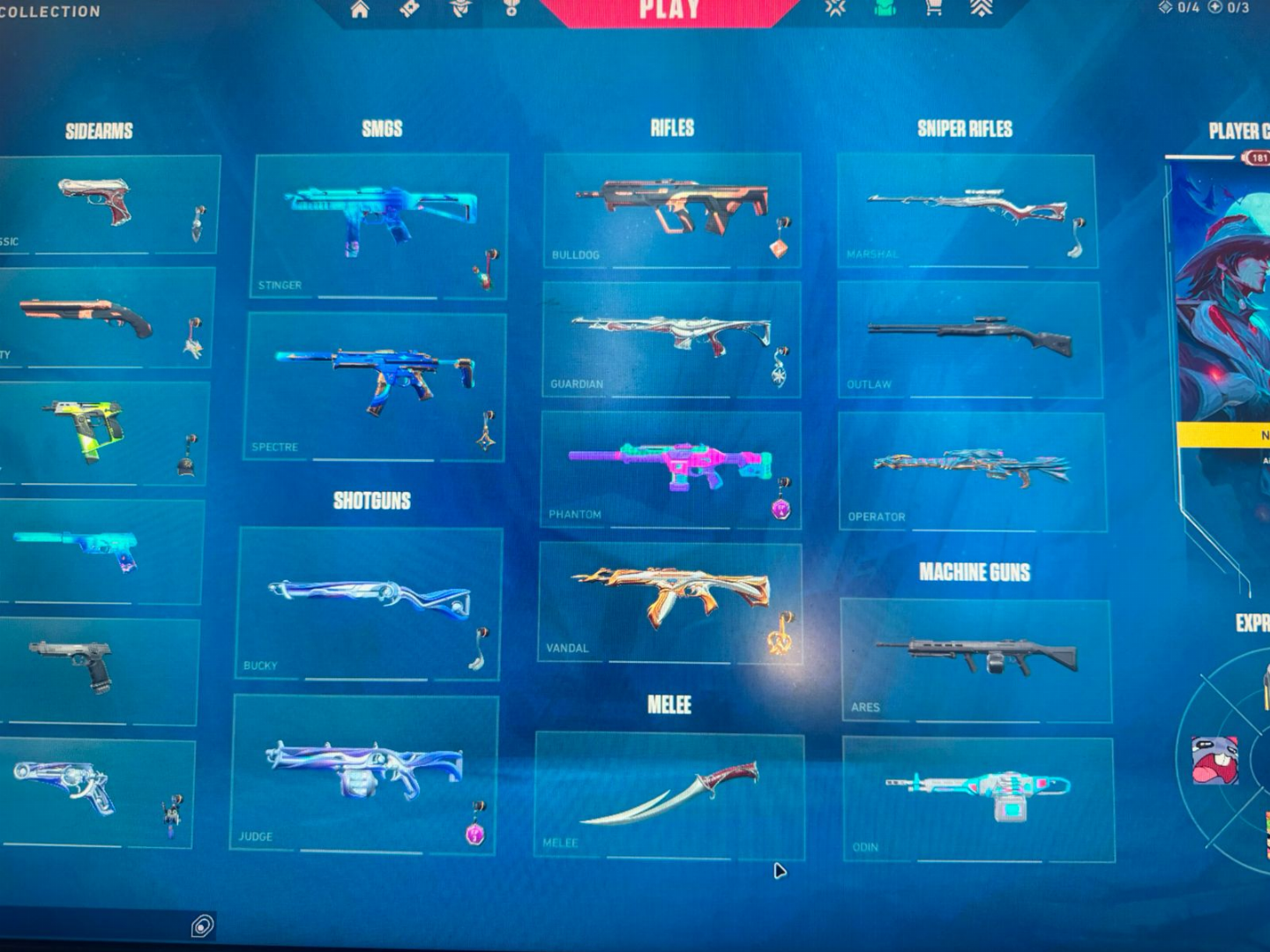 CONTA VALORANT DIAMANTE 2 + SKINS TOP (ELDERFLAME, PRIME, GLITCHPOP)
