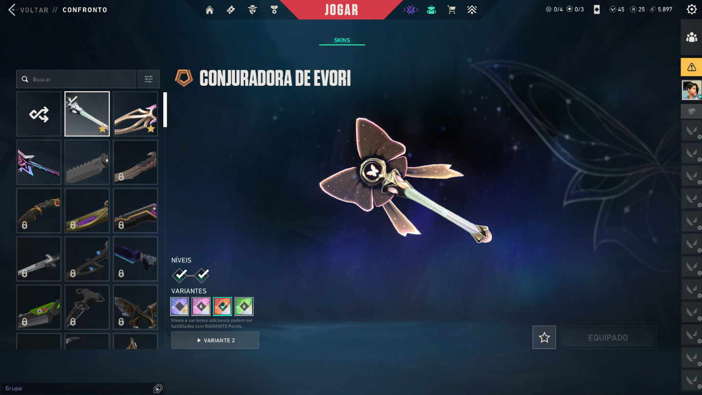 Conta vava com vandal:sublime,evori,gaia phantom ora e mais outras skins