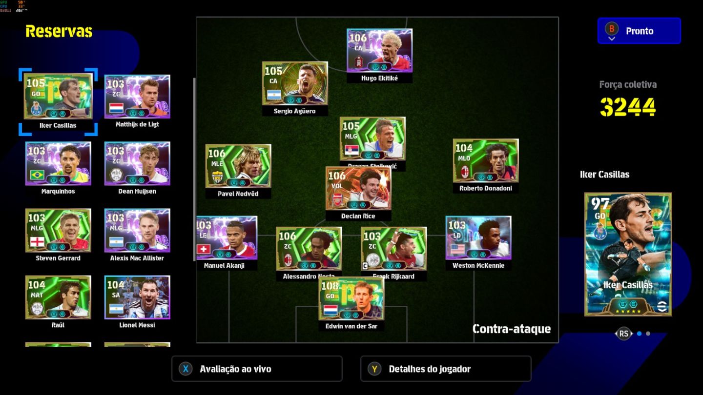 Conta PC Steam Van Der Sar 108, Nesta 106,Nedved 106,Ekitike 106, Rice 106 e CIA