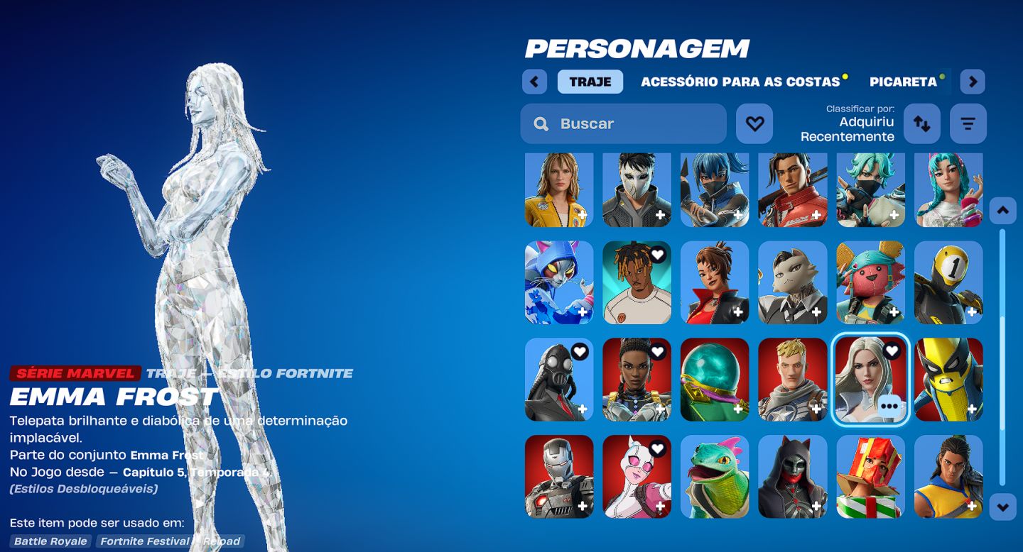 1x Conta Fortnite | 50 skins RARAS ( ELITE JULES + EMMA FROST)+1.100V-BUCKS