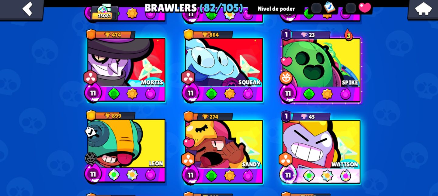CONTA DE BRAWL STARS 25K DE TROFÉUS 82 BRAWLERS