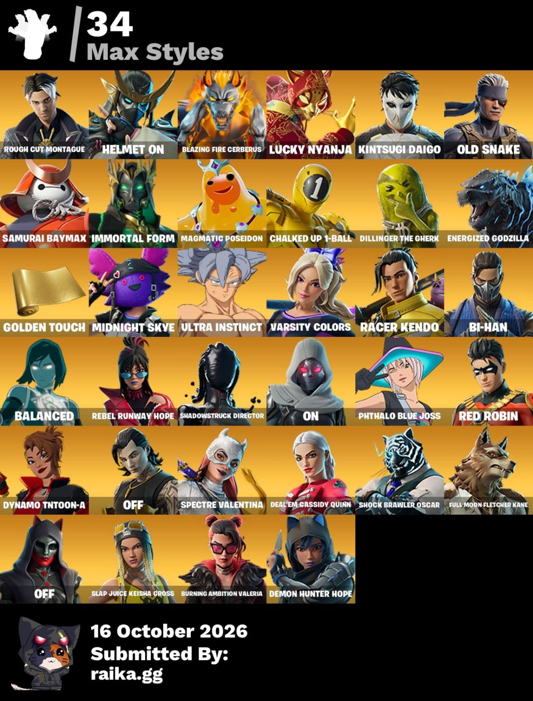 FORTNITE | 78 SKINS | GOKU + MESSI + GODZILLA + SOLID SNAKE + PETER GRIFFIN | 12