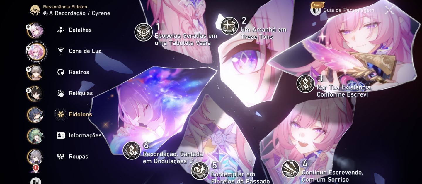 Conta hsr com Cyrene e6 + cone + Yinlin+ Evernigth