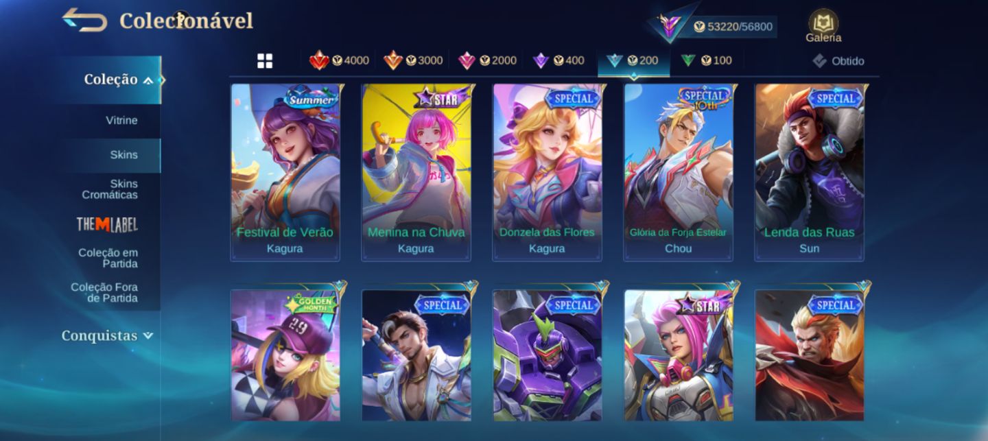 CONTA MOBILE LEGENDS | ESPECIAIS E COLEÇÃO VARIADA