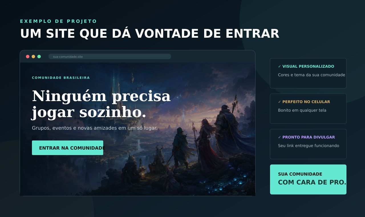 CRIO UM SITE INSANO PARA SUA COMUNIDADE OU SERVIDOR DO DISCORD