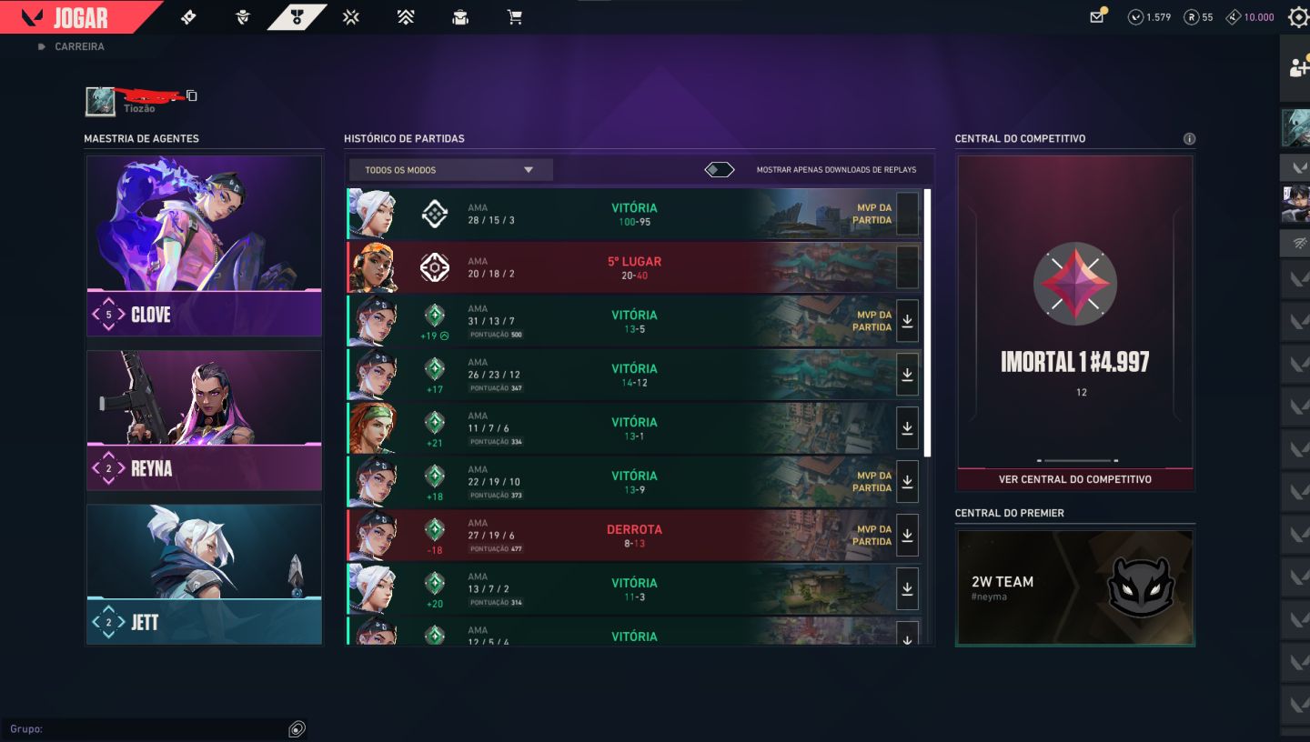 CONTA IMORTAL 1 + 11.564 VP - FULL ACESSO!