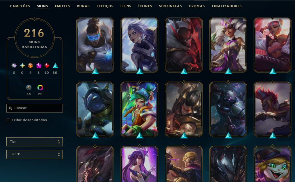 Conta Main Riot 2016 | LOL: 216 Skins | Valorant com Faca Sublime + Vandals