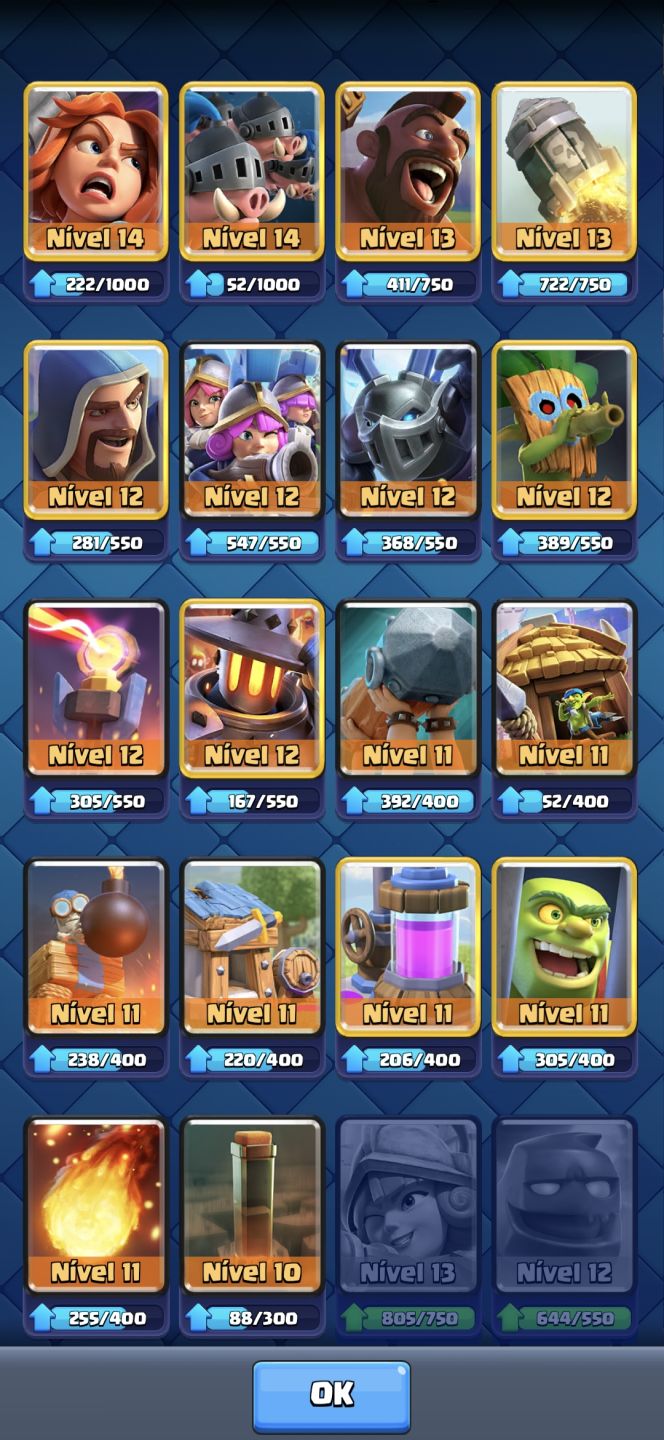 Conta de clash royale 9867 troféus, 3 heróis + 6 campeões e 8 evoluções