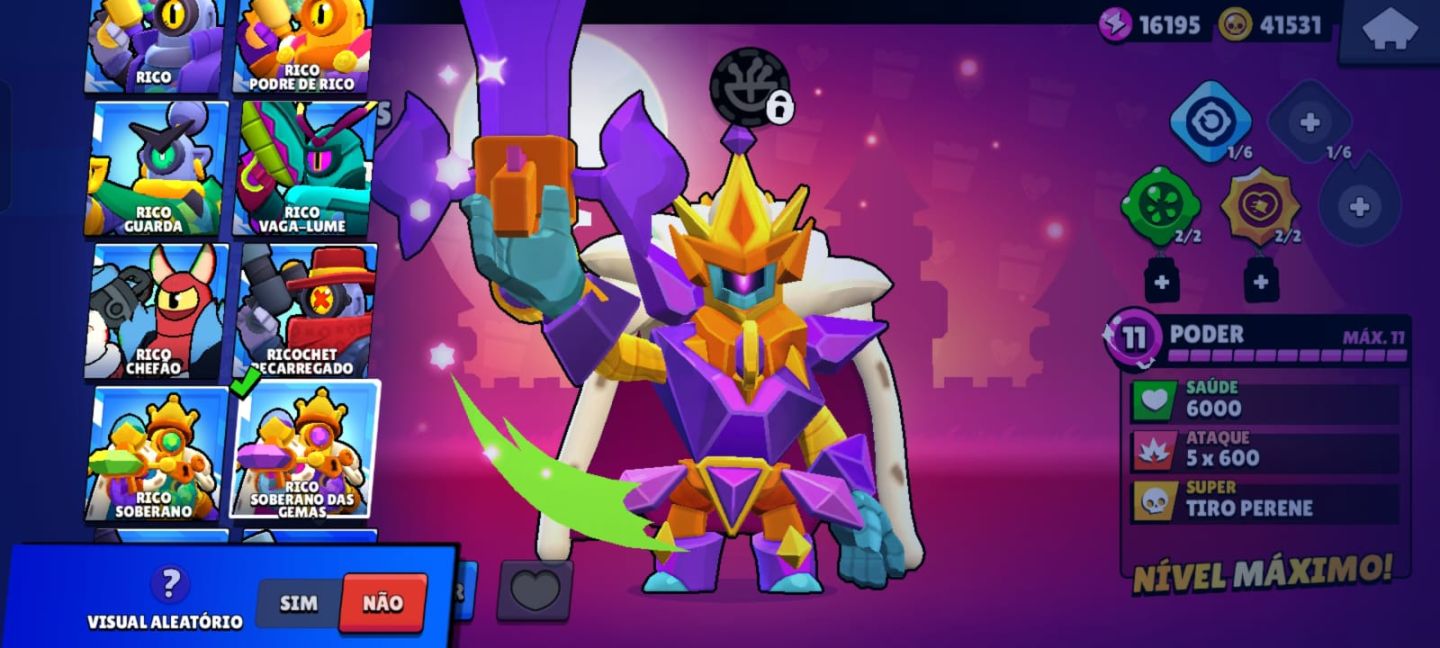 CONTA BRAWL STARS com 57k de troféu,com muitas skin raras e exclusiva