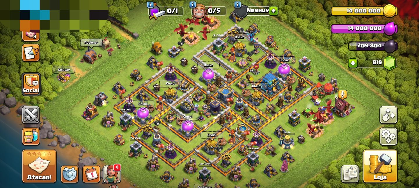 CONTA CLASH OF CLANS CV12 BEM EVOLUÍDA