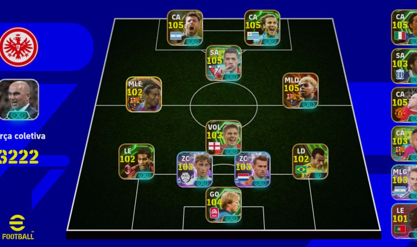 Yamal(blitz curler)bigtime+Ronaldinhogaúcho/F.Inzagui 105/Diego Forlán 105Aguero