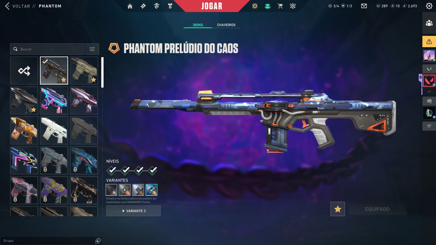 CONTA VALORANT / PACOTE CHAMPIONS 2025 + OUTRAS / PLATINA, DIAMANTE