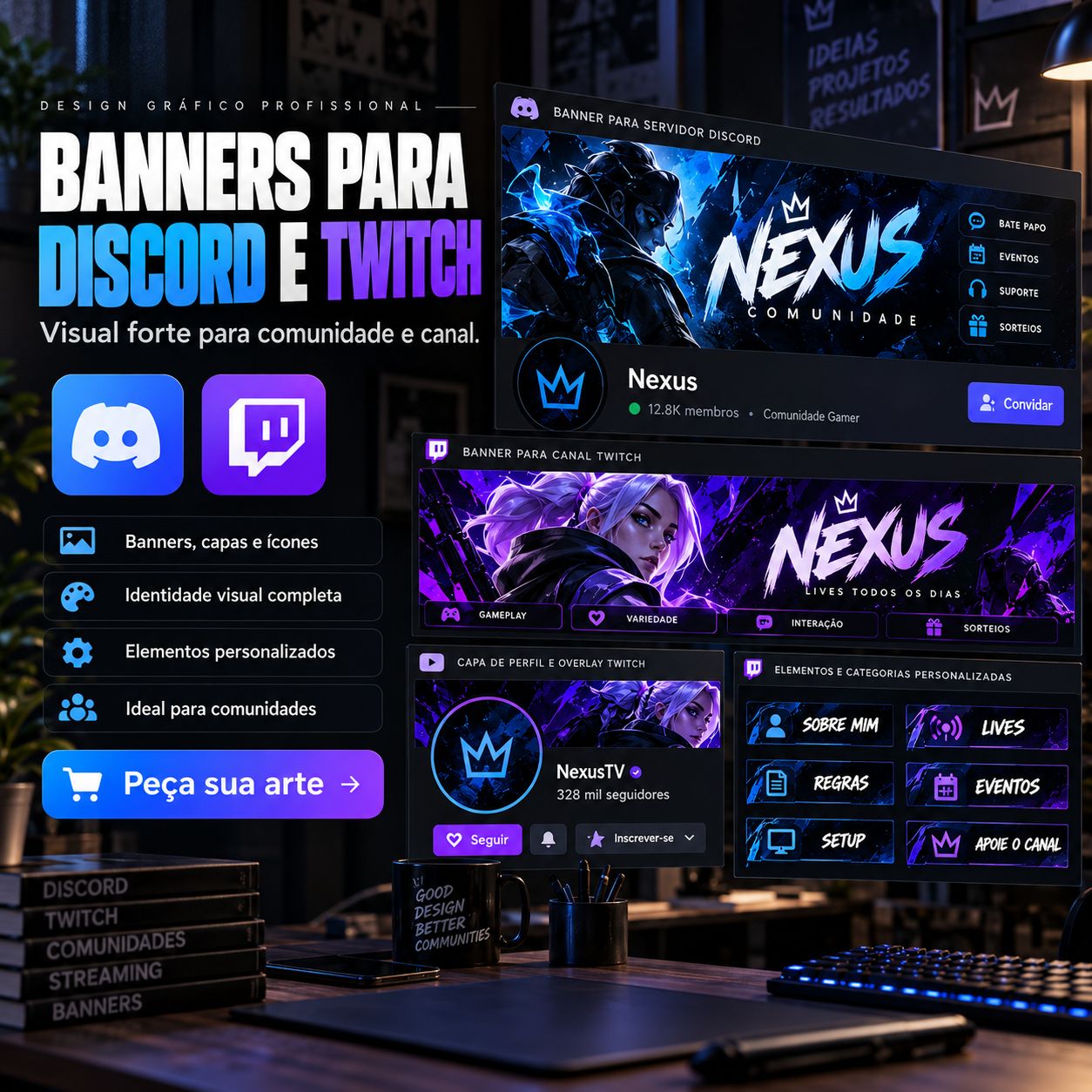 BANNERS, CAPAS, THUMBNAILS E ARTES PROFISSIONAIS | DESIGN PERSONALIZADO
