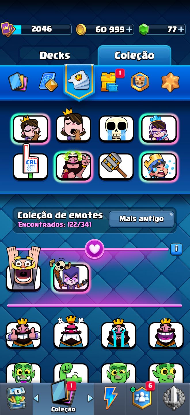 Conta clash royale nível global
