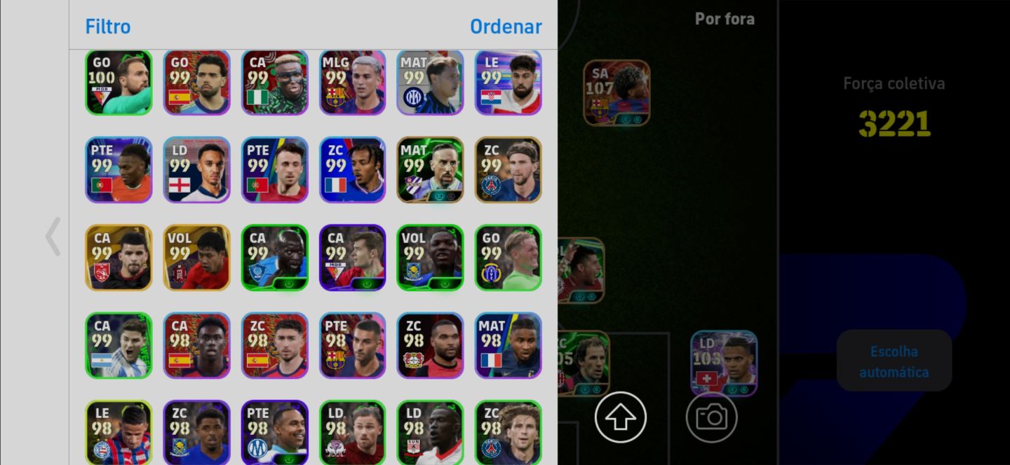 Conta top de efootball com messi e yamal blitz curler